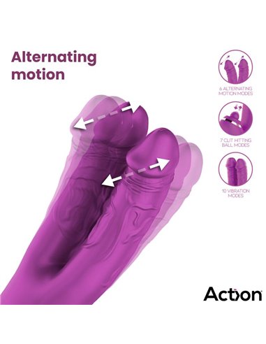 Nico Vibrador con Dildos Alternantes y Bola Percutora 4 Motores