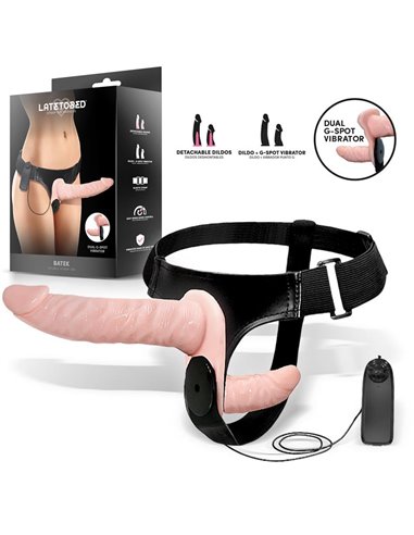 Batek Arnés con Dildo Doble Desmontable, Punto G y Vibración Control Remoto