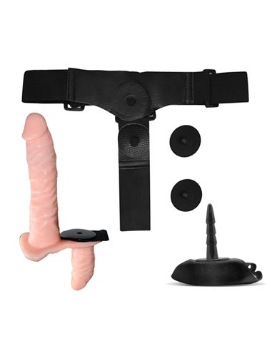 Batek Arnés con Dildo Doble Desmontable, Punto G y Vibración Control Remoto