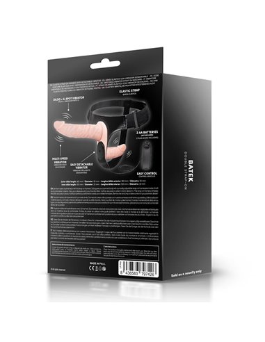 Batek Arnés con Dildo Doble Desmontable, Punto G y Vibración Control Remoto