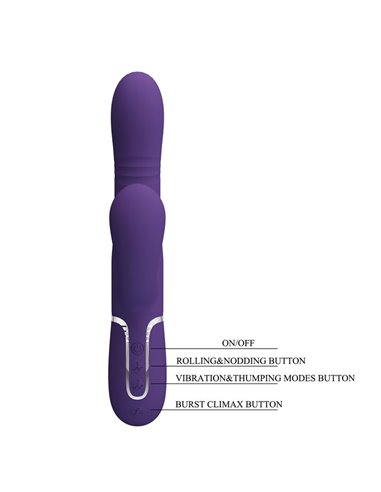 Mariana Vibrador 4 en 1 Silicona Morado