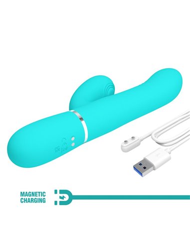 Mariana Vibrador 4 en 1 Silicona Turquesa