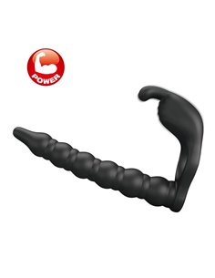 Blackney Anillo Vibrador con Plug Silicona Negro