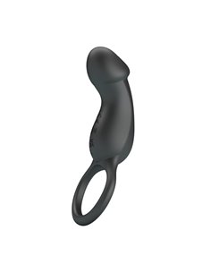 Trae Anillo Vibrador  Silicona USB Negro