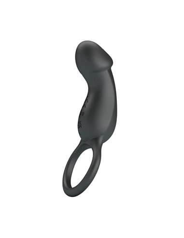 Trae Anillo Vibrador  Silicona USB Negro