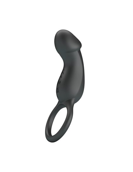 Trae Anillo Vibrador  Silicona USB Negro