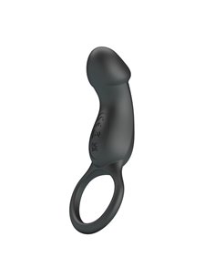 Trae Anillo Vibrador  Silicona USB Negro 2