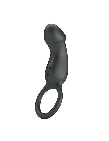 Trae Anillo Vibrador  Silicona USB Negro