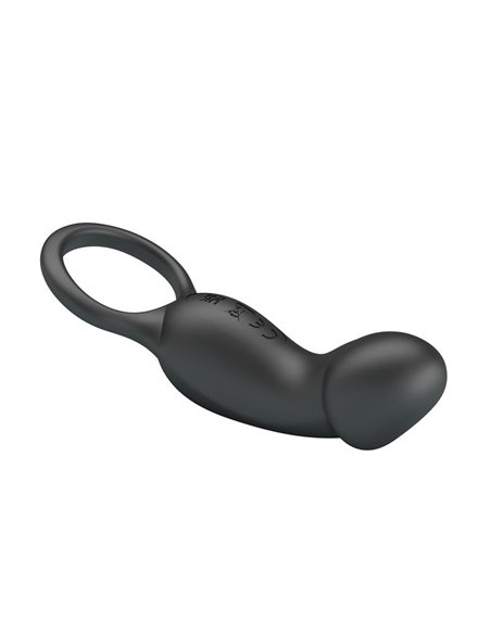 Trae Anillo Vibrador  Silicona USB Negro