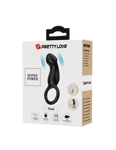 Trae Anillo Vibrador  Silicona USB Negro
