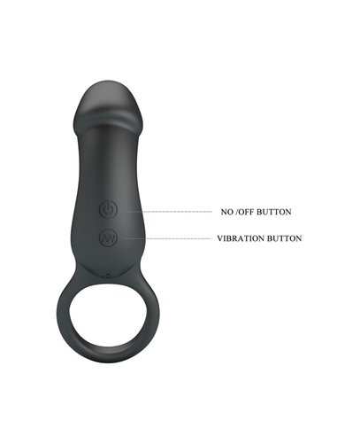 Trae Anillo Vibrador  Silicona USB Negro