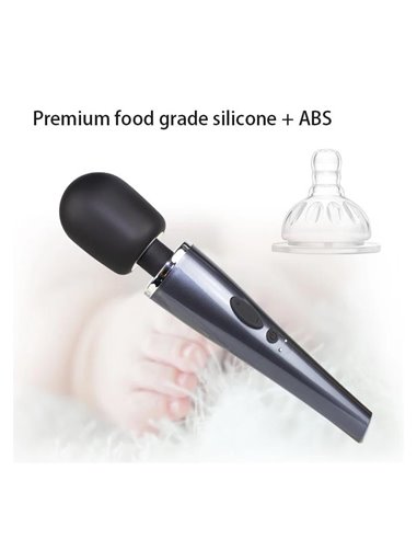 Wand Massager Relyme USB Silicone Black