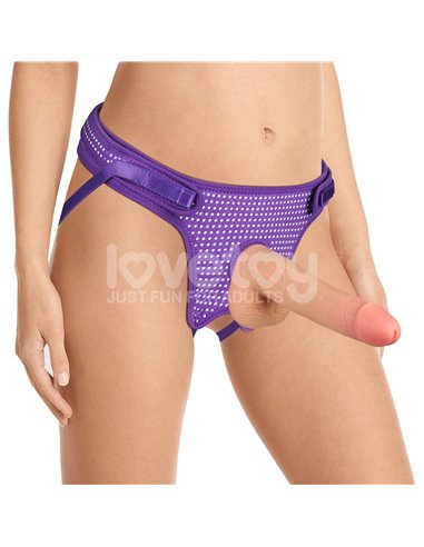 Arnés Easy Strap On Harness Polka Dots Púrpura