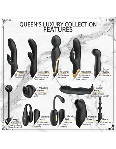 Luxury Set Queens 12 Juguetes Negro y Oro 18k