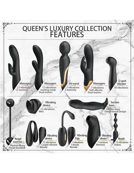 Luxury Set Queens 12 Juguetes Negro y Oro 18k