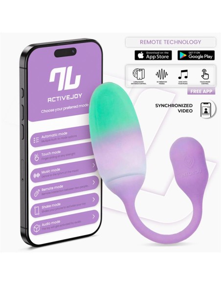 NexEgg Huevo Vibrador Silicona Doble capa con App Lila/Pistacho