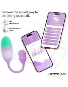 NexEgg Huevo Vibrador Silicona Doble capa con App Lila/Pistacho 2