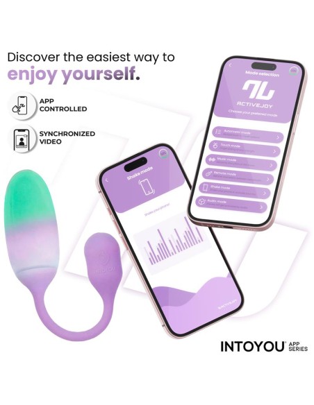 NexEgg Huevo Vibrador Silicona Doble capa con App Lila/Pistacho