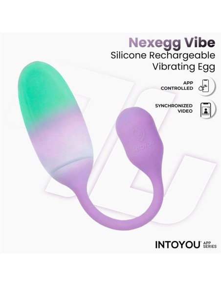 NexEgg Huevo Vibrador Silicona Doble capa con App Lila/Pistacho