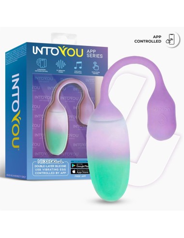 NexEgg Huevo Vibrador Silicona Doble capa con App Lila/Pistacho