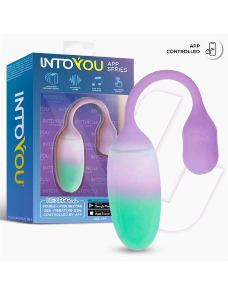 NexEgg Huevo Vibrador Silicona Doble capa con App Lila/Pistacho