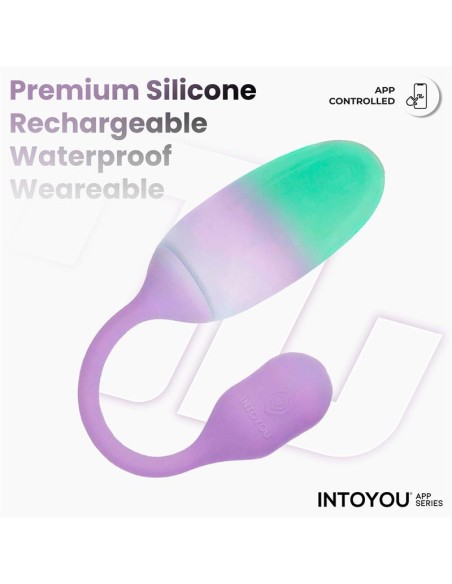 NexEgg Huevo Vibrador Silicona Doble capa con App Lila/Pistacho