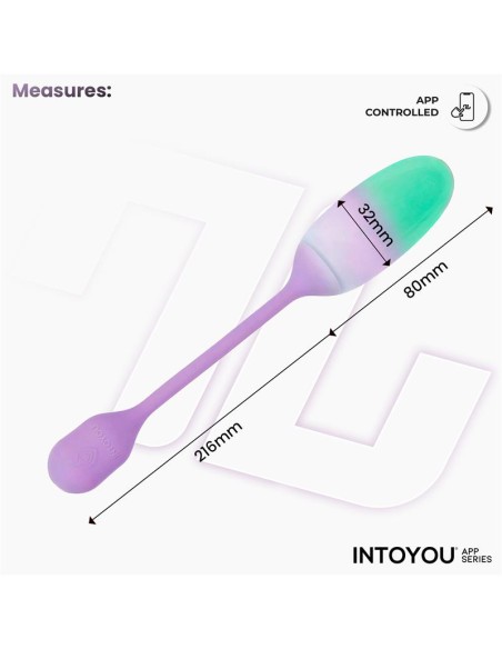 NexEgg Huevo Vibrador Silicona Doble capa con App Lila/Pistacho