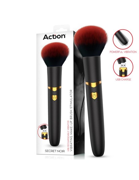 Secret Noir Estimulador Brocha de Maquillaje con Vibración Negro