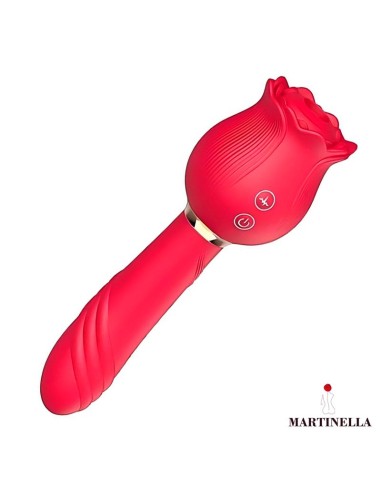Rosa con Succion y Vibrador 2 en 1