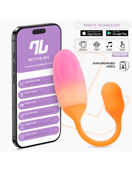 NexEgg Huevo Vibrador Silicona Doble Capa App Naranja/Rosa
