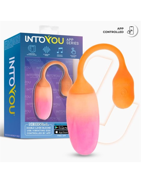 NexEgg Huevo Vibrador Silicona Doble Capa App Naranja/Rosa