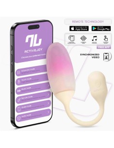 NexEgg Huevo Vibrador Silicona Doble capa App Beige/Rosa