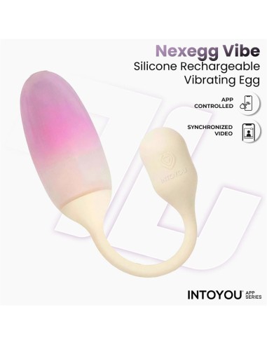 NexEgg Huevo Vibrador Silicona Doble capa App Beige/Rosa