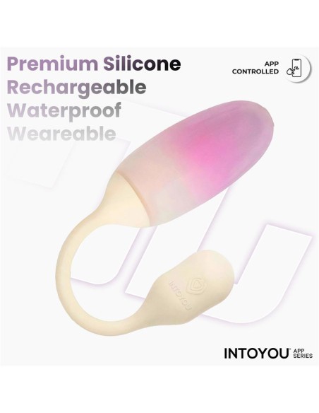 NexEgg Huevo Vibrador Silicona Doble capa App Beige/Rosa