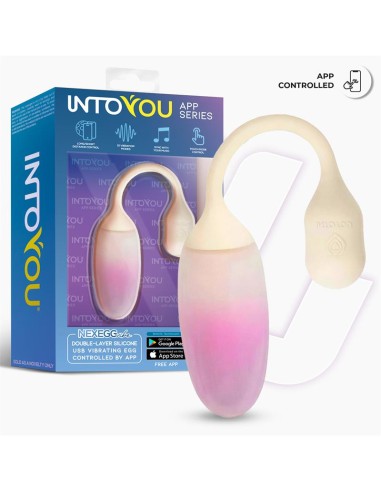NexEgg Huevo Vibrador Silicona Doble capa App Beige/Rosa