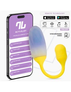 NexEgg Huevo Vibrador Doble Capa Silicona App Amarillo/Púrpura