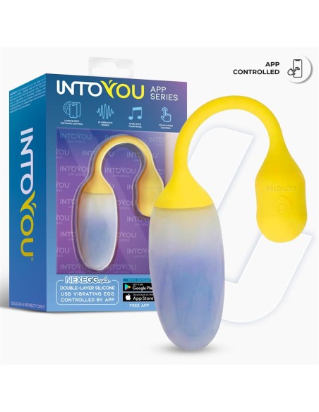NexEgg Huevo Vibrador Doble Capa Silicona App Amarillo/Púrpura