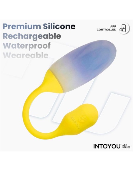 NexEgg Huevo Vibrador Doble Capa Silicona App Amarillo/Púrpura