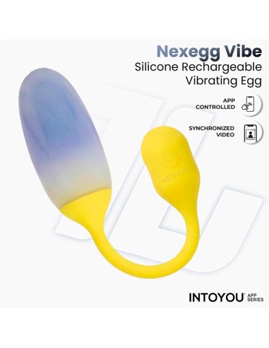 NexEgg Huevo Vibrador Doble Capa Silicona App Amarillo/Púrpura
