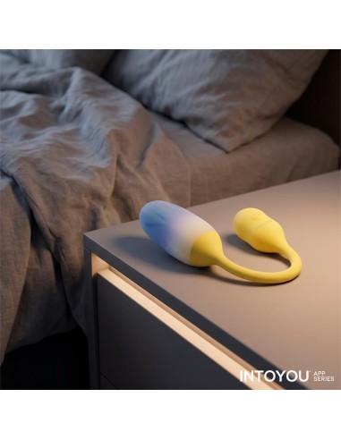 NexEgg Huevo Vibrador Doble Capa Silicona App Amarillo/Púrpura