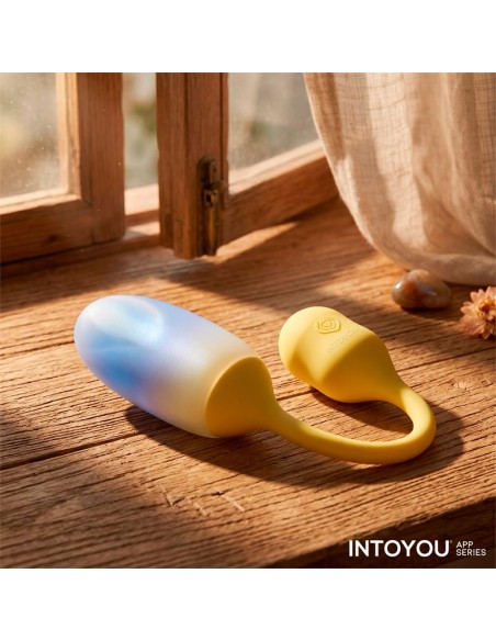 NexEgg Huevo Vibrador Doble Capa Silicona App Amarillo/Púrpura