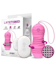 Hiibo Huevo Vibrador con Rotación Control Remoto USB Silicona Rosa