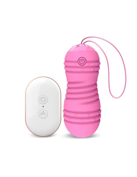 Hiibo Huevo Vibrador con Rotación Control Remoto USB Silicona Rosa