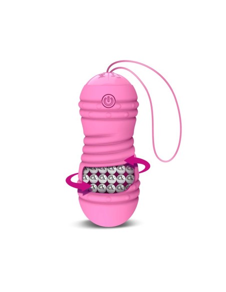 Hiibo Huevo Vibrador con Rotación Control Remoto USB Silicona Rosa