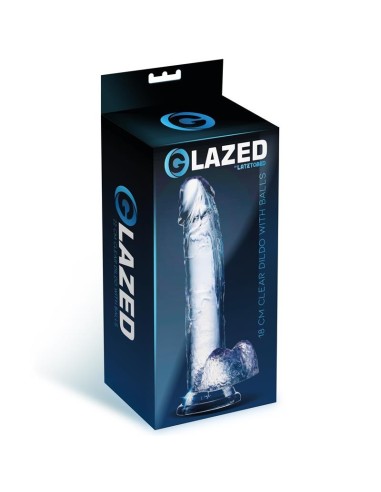 Dildo Realista con Testículos Material Cristalino 18 cm