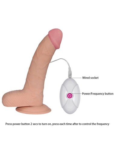 Dildo The Ultra Soft Dude con Vibración 8.8 Natural