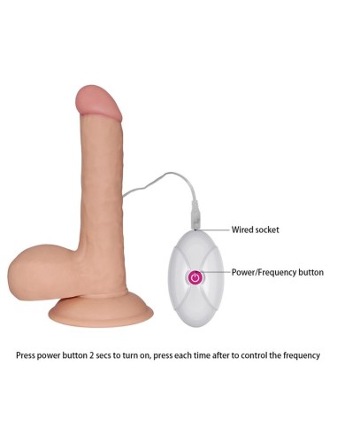 Dildo The Ultra Soft Dude con Vibración 7.5 Natural