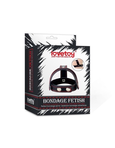 Anillo de Pene y Testículos Cuero Negro
