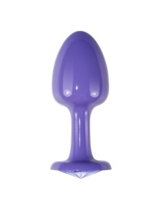 Plug Anal de Metal Púrpura Rosebud con Joya Azul 2