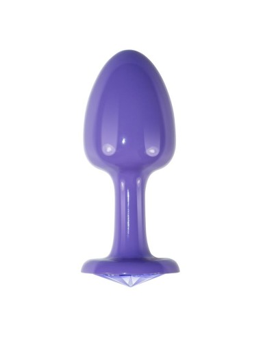 Plug Anal de Metal Púrpura Rosebud con Joya Azul